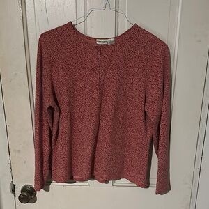 Cherokee Orange Fitted Long Sleeve Blouse